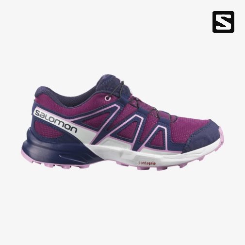 Fuchsia / Navy Salomon Speedcross Kids' Hiking Shoes | IE JS4021